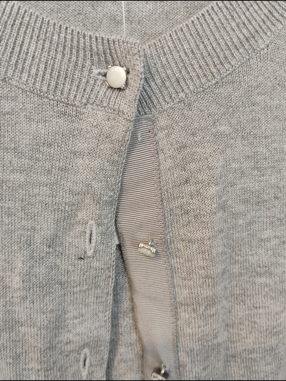 Banana Republic Women's Light Gray Cotton Blend Twinset - Picture 4 of 9